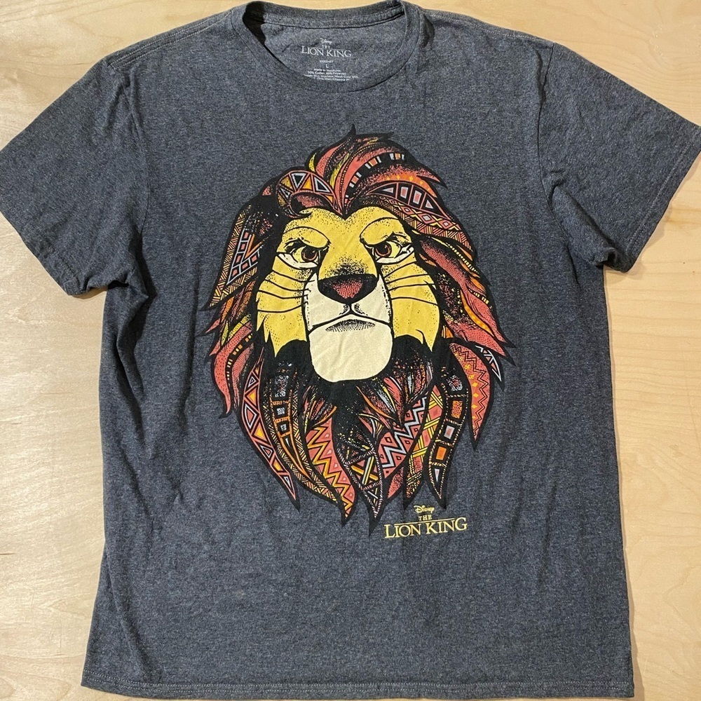 Disney Lion King Graphic Tee - Dark Gray Large (OE)